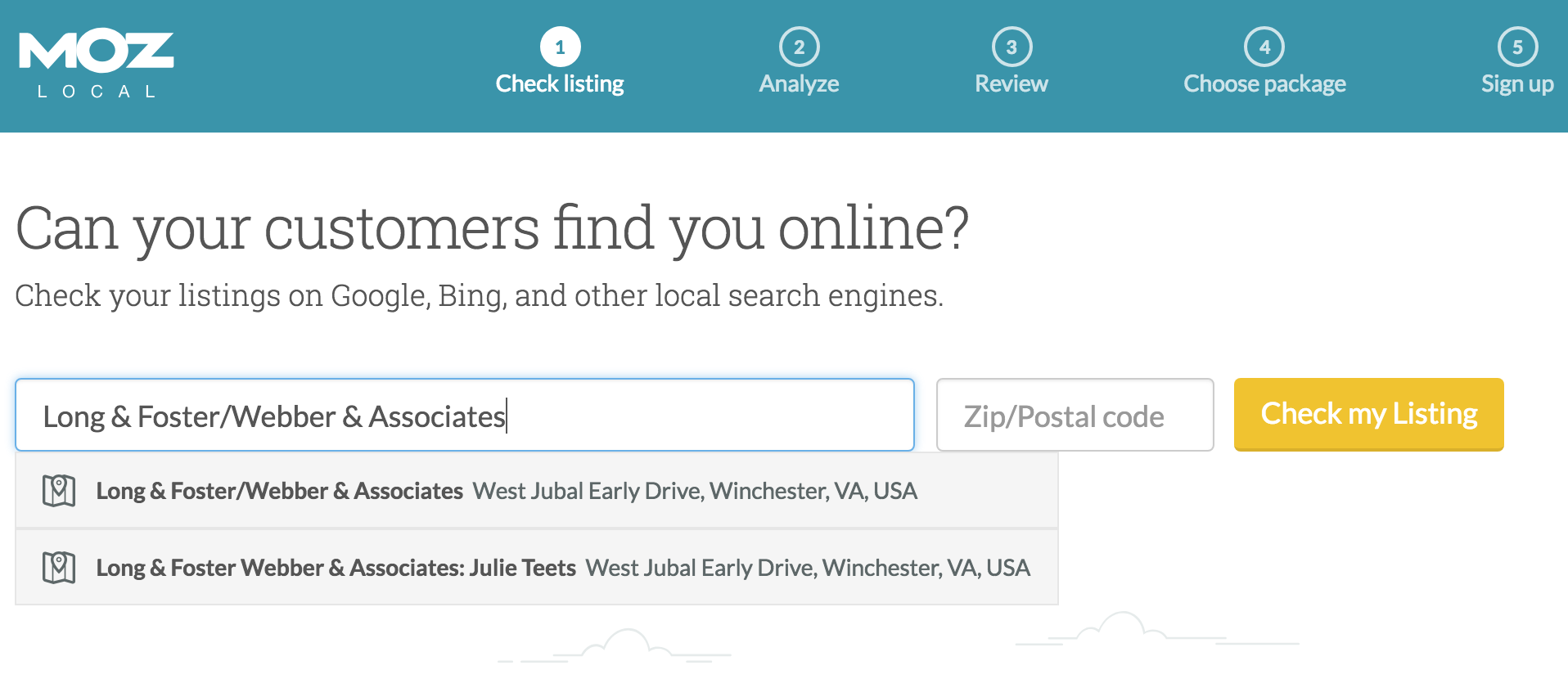 Moz Local Search